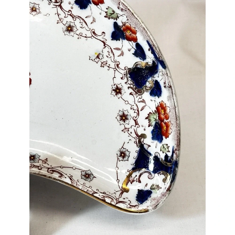 Westbourne England Porcelain Bone Plate Imari Pattern Platter Antique C‎ 1800's